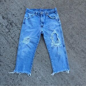 Wrangler Rustler Light Blue Men’s Denim Distressed Jeans